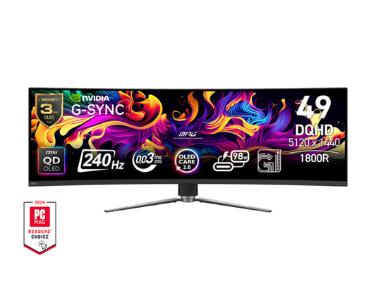 MSI MPG 491CQPX QD-OLED 49″ Dual-QHD 240Hz Curved