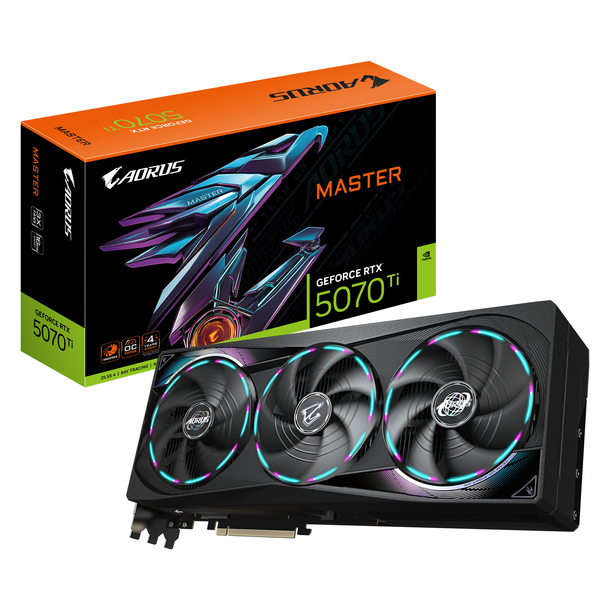 GIGABYTE AORUS GeForce RTX™ 5070 Ti MASTER 16G – Extreme Cooling, Elite Performance