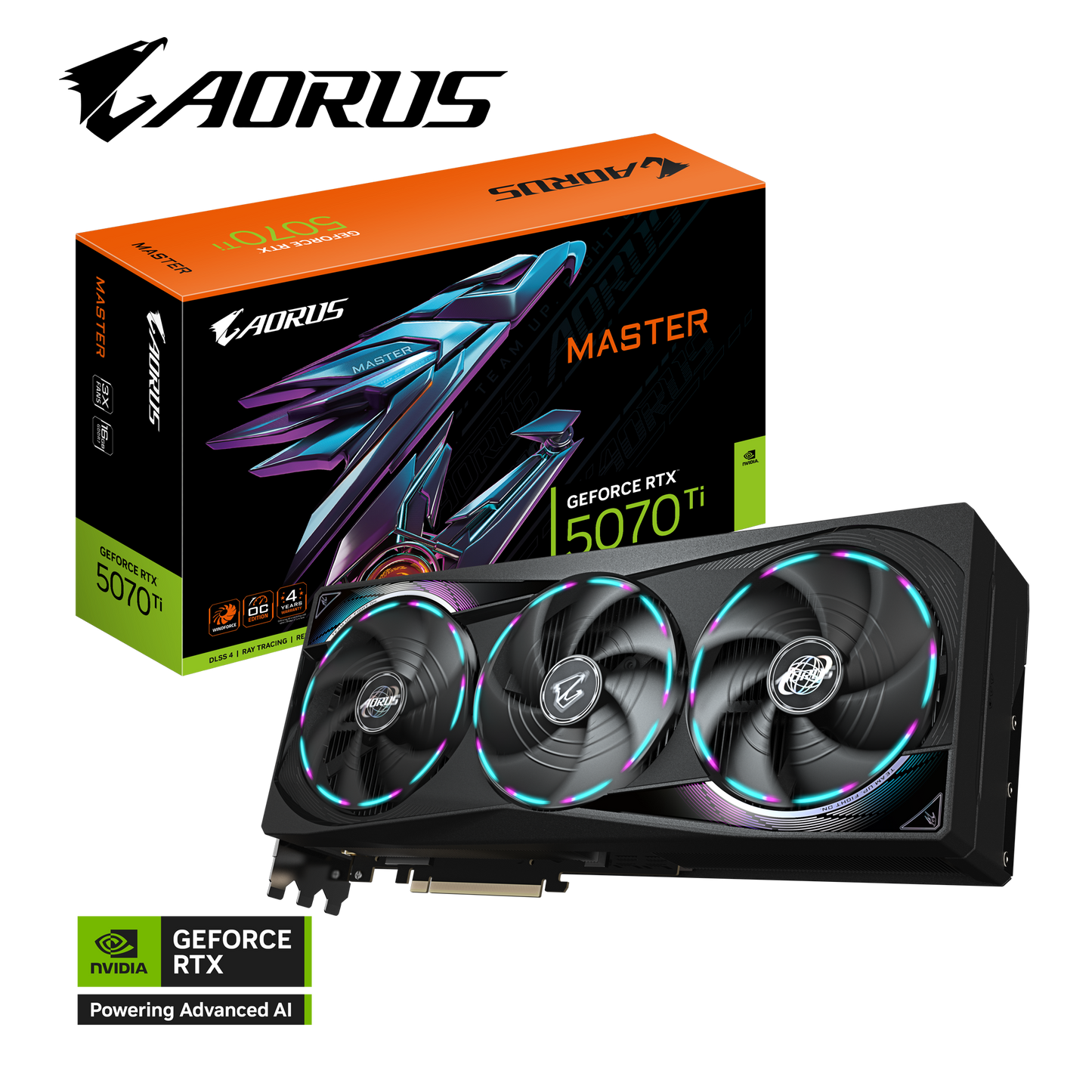 GIGABYTE AORUS GeForce RTX™ 5070 Ti MASTER 16G – Extreme Cooling, Elite Performance