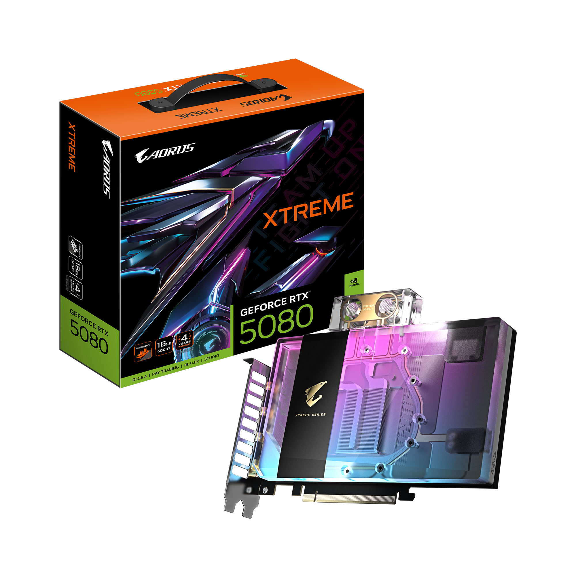 GIGABYTE AORUS GeForce RTX 5080 XTREME WATERFORCE WB 16G