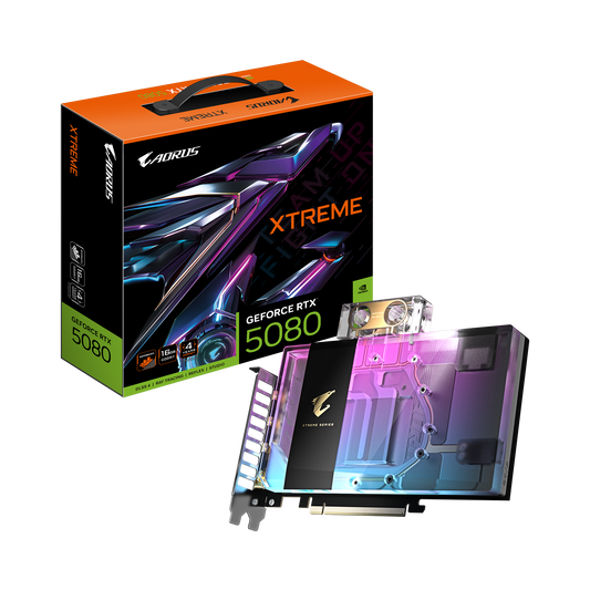 GIGABYTE AORUS GeForce RTX 5080 XTREME WATERFORCE WB 16G