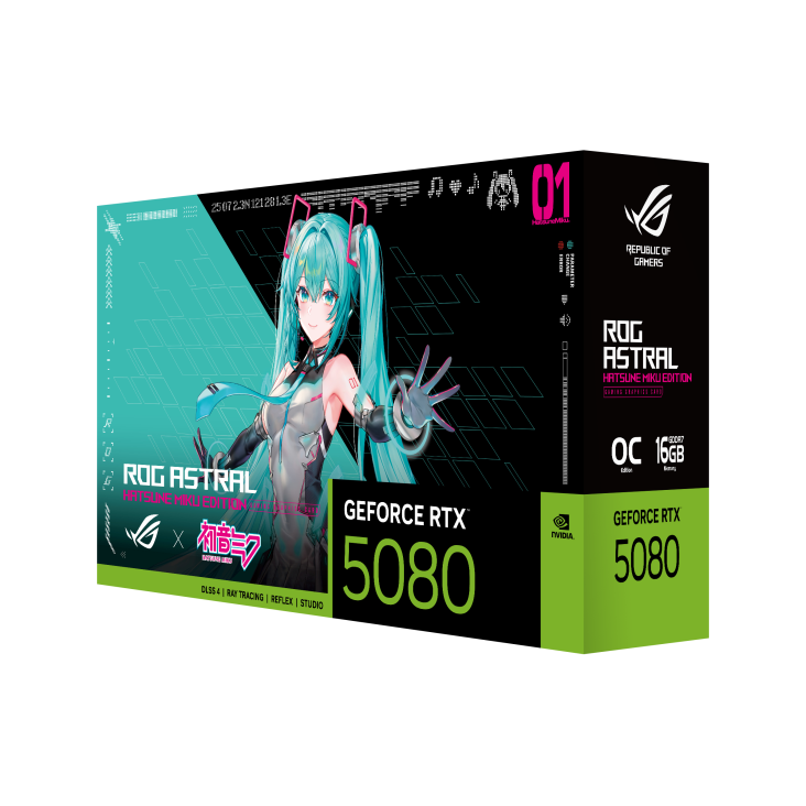 ROG Astral GeForce RTX 5080 OC – Hatsune Miku Edition (16GB GDDR7)
